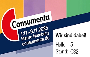 Unsere Tuchmasken live auf der Consumenta in Nürnberg erleben